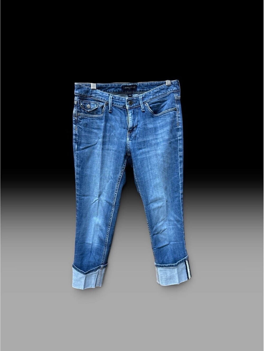 Banana Republic Crop Capris Size 4 Denim Jeans Cuff 2010 Med Wash